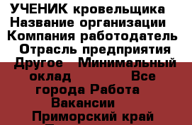 УЧЕНИК кровельщика › Название организации ­ Компания-работодатель › Отрасль предприятия ­ Другое › Минимальный оклад ­ 20 000 - Все города Работа » Вакансии   . Приморский край,Партизанск г.